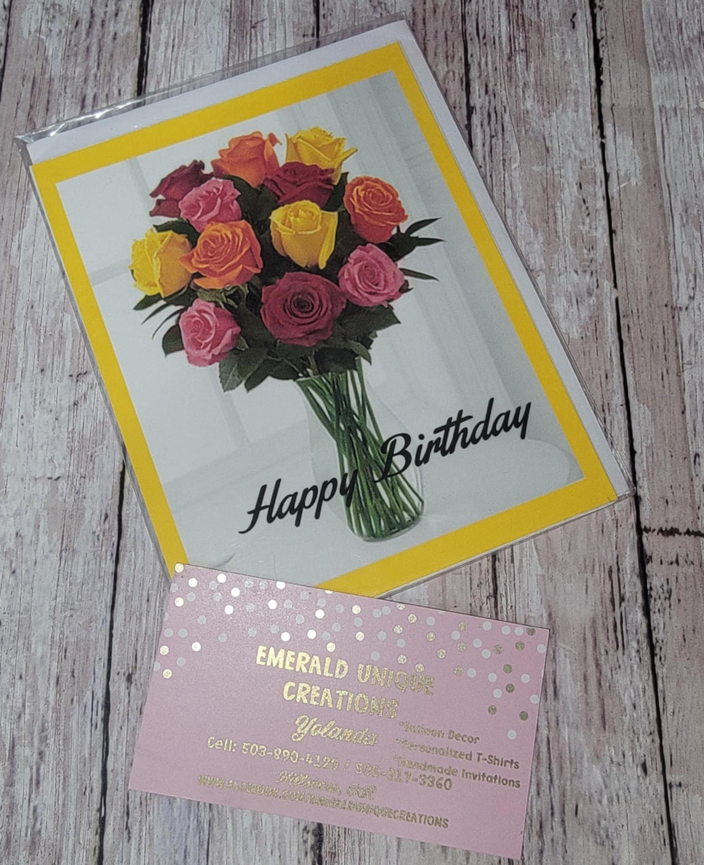 "Flower Arrangement" B-day Card